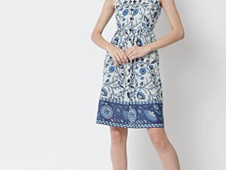 NOZ2TOZ Blue Floral Printed Dress Online