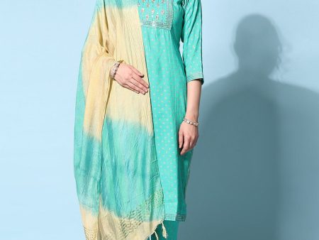 NOZ2TOZ Women s Floral Printed Kurta With Trousers & Dupatta on Sale