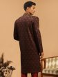 Shrestha By Vastramay Men s Maroon Silk Blend Sherwani Only Top For Sale