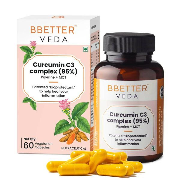 BBETTER Veda Curcumin C3 Complex (95%) Capsules with Piperine & MCT For Cheap