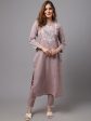 NOZ2TOZ Pastle Brown Embroidered Kurta Supply