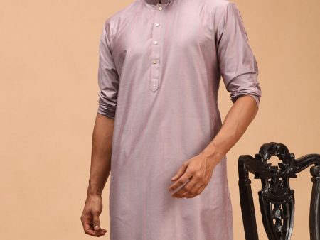 Shrestha By Vastramay Men s Steel Grey Viscose Kurta Sale