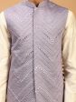 Shrestha By Vastramay Men s Purple Viscose Jacket, Kurta And Pyjama Set Supply