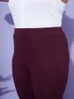 Lyush Women Burgundy Bell Bottom 4-Way Stretch Trousers Fashion