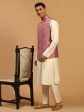 Shrestha By Vastramay Men s Onion And Cream Viscose Jacket, Kurta And Pyjama Set Online Sale