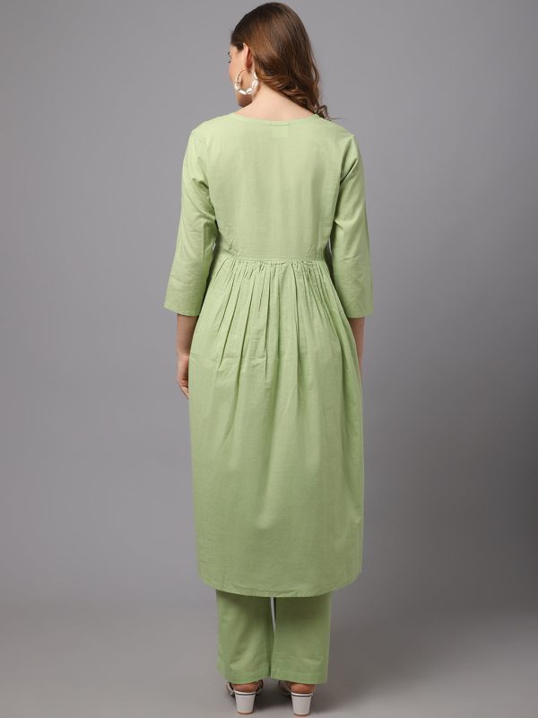 NOZ2TOZ Lemon Green Mirror Work Kurta Sale