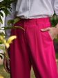 Lyush Women Fuchsia Stretch Knit Tapered Pants Sale