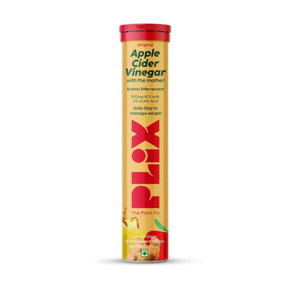 PLIX The Plant Fix Apple Cider Vinegar Effervescent Tablet with Mother - Lemon Ginger Online