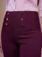 Lyush Women Burgundy Show Button Jeggings Online now