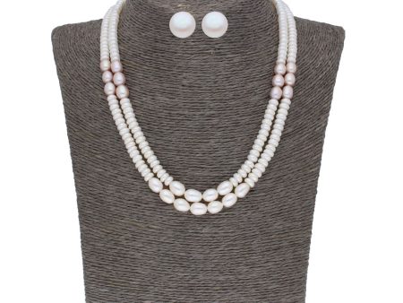 J Pearls 2 Line 5-6Mm Button Pearl Set - Real Pearl Jewelry Fashion