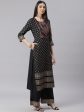 NOZ2TOZ Black Printed Kurta With Palazzos And Dupatta Fashion