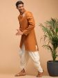 Shrestha By Vastramay Men s Mustard And Cream Silk Blend Sherwani Set For Cheap