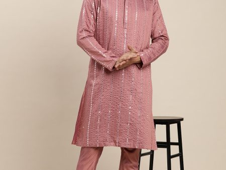 Shrestha By Vastramay Men s Rust Viscose Kurta Online Sale