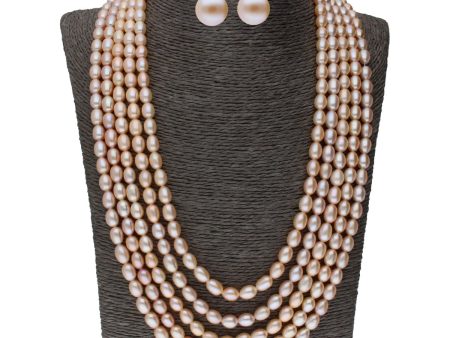 J Pearls 5 Line Oval Pearl Set - Real Pearl Jewelry on Sale