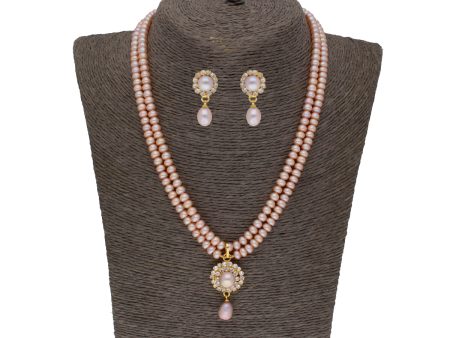 J Pearls Siddhi 2 Lines Button Pearl Set - Real Pearl Jewelry on Sale