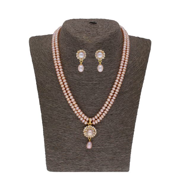 J Pearls Siddhi 2 Lines Button Pearl Set - Real Pearl Jewelry on Sale