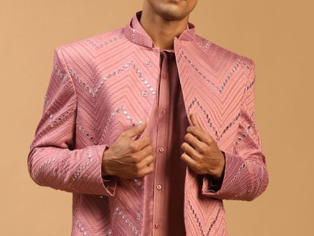 Shrestha By Vastramay Men s Onion Pink Viscose Ethnic Combo Set Online Hot Sale