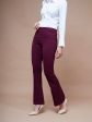 Lyush Women Burgundy Bell Bottom 4-Way Stretch Pants Online now