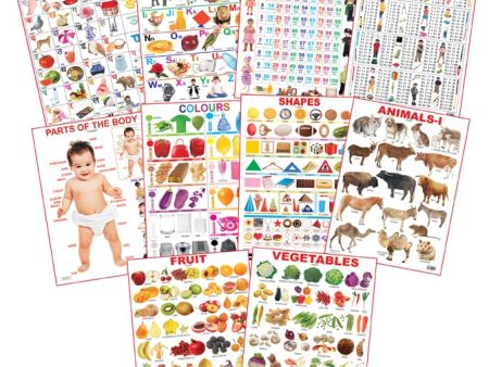 Dreamland Publications Educational Chart for Kids - Pre-School Chart pack (10 Titles) on Sale