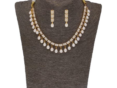 J Pearls Shine Stone Pearl Necklace - Real Pearl Jewelry Fashion