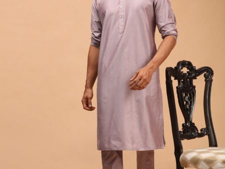 Shrestha By Vastramay Men s Steel Grey Viscose Kurta Pyjama Set Online Sale