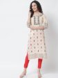 NOZ2TOZ Beige Ethnic Motifs Printed Block Print Cotton Kurta Supply