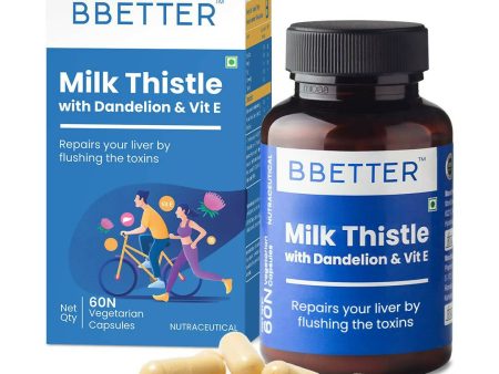 BBETTER Milk Thistle Liver Detox Capsules with Dandelion & Vitamin E Online now