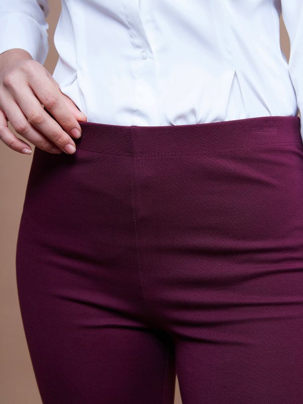 Lyush Women Burgundy Bell Bottom 4-Way Stretch Pants Online now