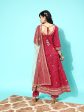 NOZ2TOZ Women Maroon Floral Printed Regular Gotta Patti Pure Cotton Kurta With Trousers & With Dupatta Discount