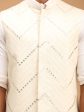 Shrestha By Vastramay Men s Cream Mirror Work Nehru Jacket Sale