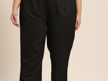 Juniper Women Black Rayon Flex Solid Slim Fit Pant Slim Pant Sale