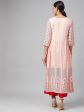 NOZ2TOZ Peach-Coloured & Red Printed Kurta Discount