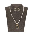 J Pearls Riya 1 Line Oval Pearl Set - Real Pearl Jewelry Online Sale