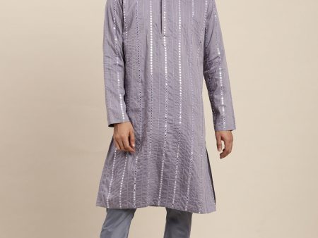 Shrestha By Vastramay Men s Steel Viscose Kurta Pyjama Set Hot on Sale