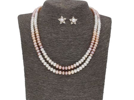 J Pearls 2 Line Mutli-Color Button Pearl Set - Real Pearl Jewelry Hot on Sale