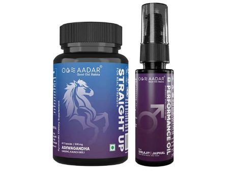 Aadar Ayurvedic Combo- Performance Oil & Straight Up Capsules on Sale