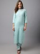 NOZ2TOZ Light Turquoise Blue Kurta Set For Sale