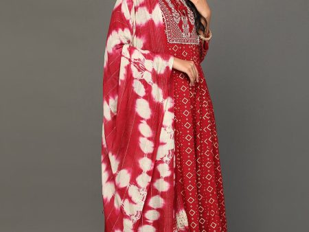 NOZ2TOZ Women s Ethnic Motifs Printed Gotta Patti Kurta with Trousers & Dupatta Online now