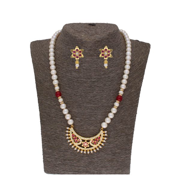 J Pearls Qayanat 1 Line Oval Pearl Necklaces - Real Pearl Jewelry Online Sale