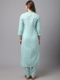 NOZ2TOZ Light Turquoise Blue Kurta Set For Sale