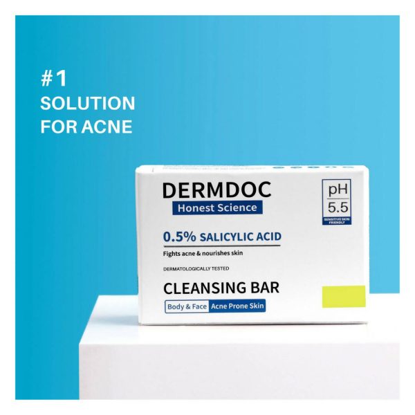 Dermdoc 0.5% Salicylic Acid Cleansing Bar, Deeply Cleanses & Nourishes Skin, All skin Types Online Sale