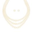 J Pearls 3 Lines Oval Pearl Necklace - Real Pearl Jewelry Online Hot Sale