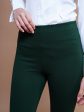 Lyush Women Emerald Green Bell Bottom 4-Way Stretch Pants Cheap