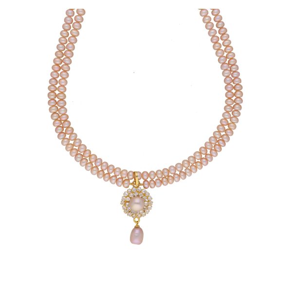 J Pearls Siddhi 2 Lines Button Pearl Set - Real Pearl Jewelry on Sale