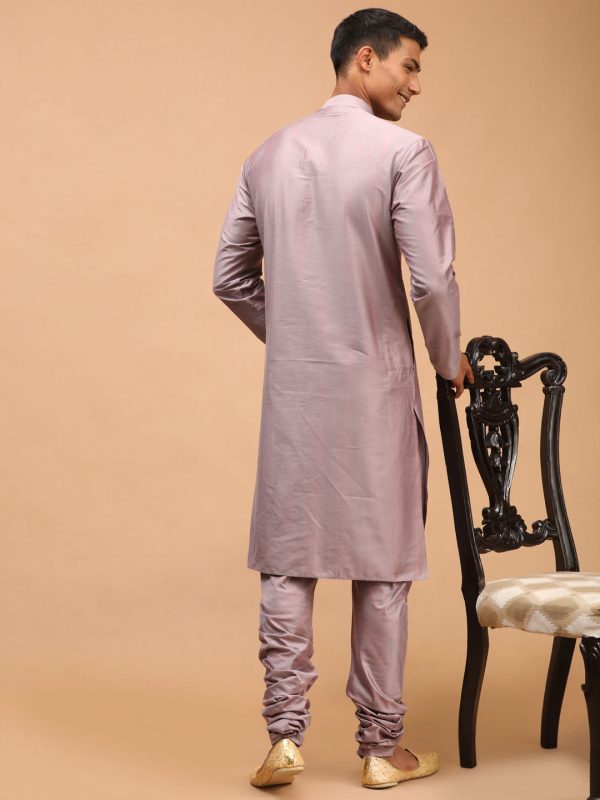 Shrestha By Vastramay Men s Steel Grey Viscose Kurta Pyjama Set Online Sale