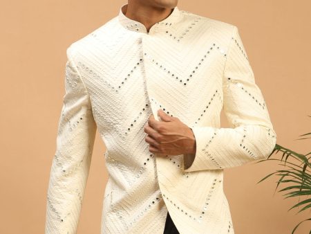 Shrestha By Vastramay Men s Cream Viscose Jodhpuri Discount