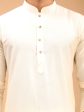 Shrestha By Vastramay Men s Cream Viscose Kurta Online Sale