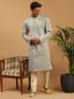 Shrestha By Vastramay Men s Grey Georgette Kurta For Cheap