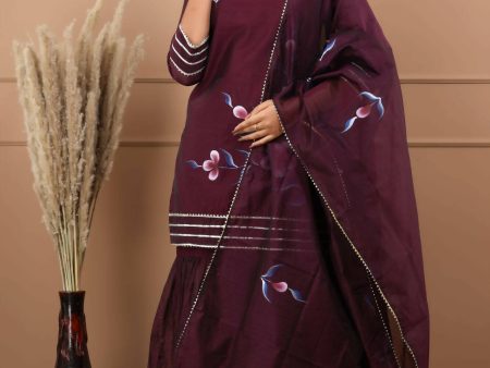 Women s Falsi Hand Painted Sharara Set - Isya on Sale