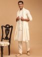 Shrestha By Vastramay Men s Cream Viscose Jacket, Kurta And Pyjama Set Fashion